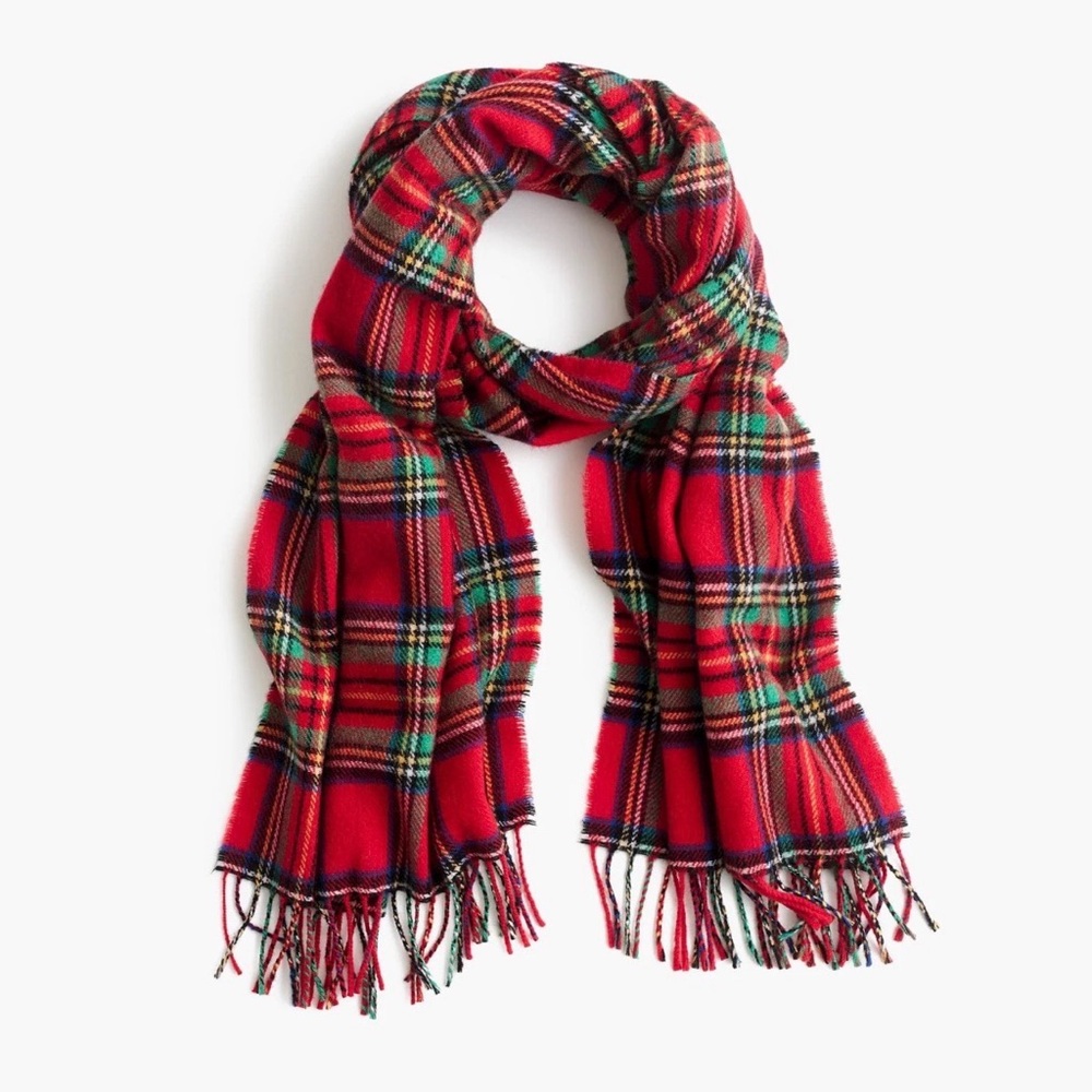 J.Crew tartan Red scarf -EUC